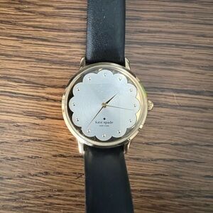 Kate Spade Gold and Black Watch with Silver Dial